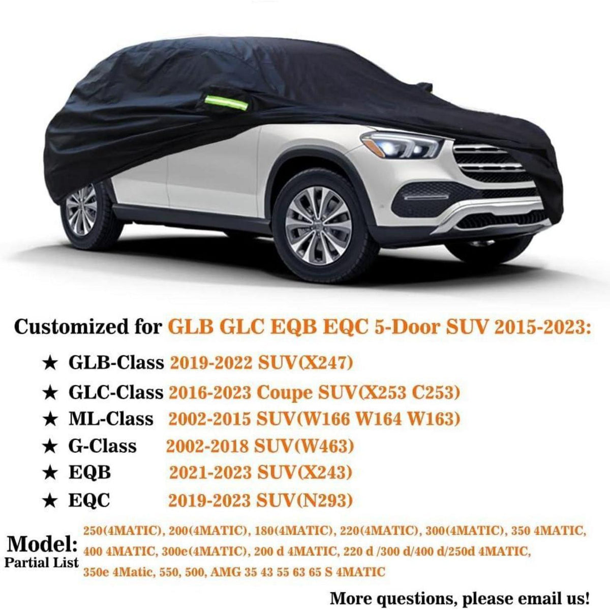 Auto Abdeckplane Mercedes GLB GLC Coupe EQC SUV Wasserdicht
