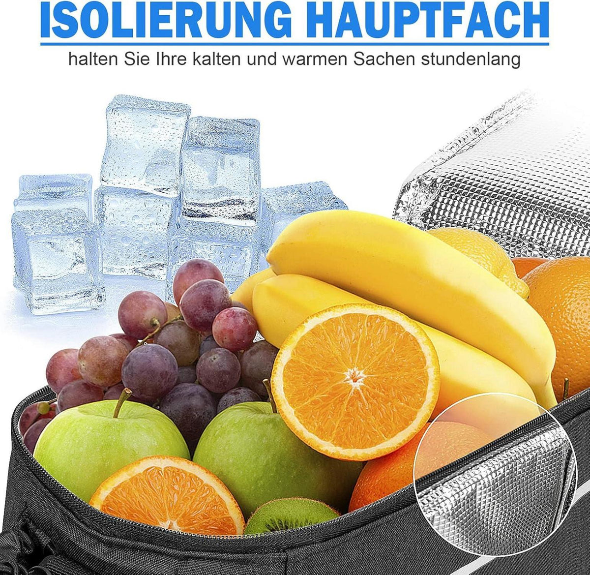 Fahrrad Gepäckträgertasche 10L Isoliert Wasserdicht mit Regenschutz