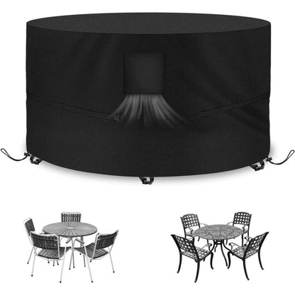 Runde Gartenmöbel Abdeckung Ø190x80cm Wasserdicht UV-beständig