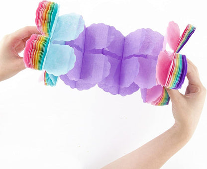 6er Set Pastellfarbene Vierblättrige Kleeblatt Papiergirlande