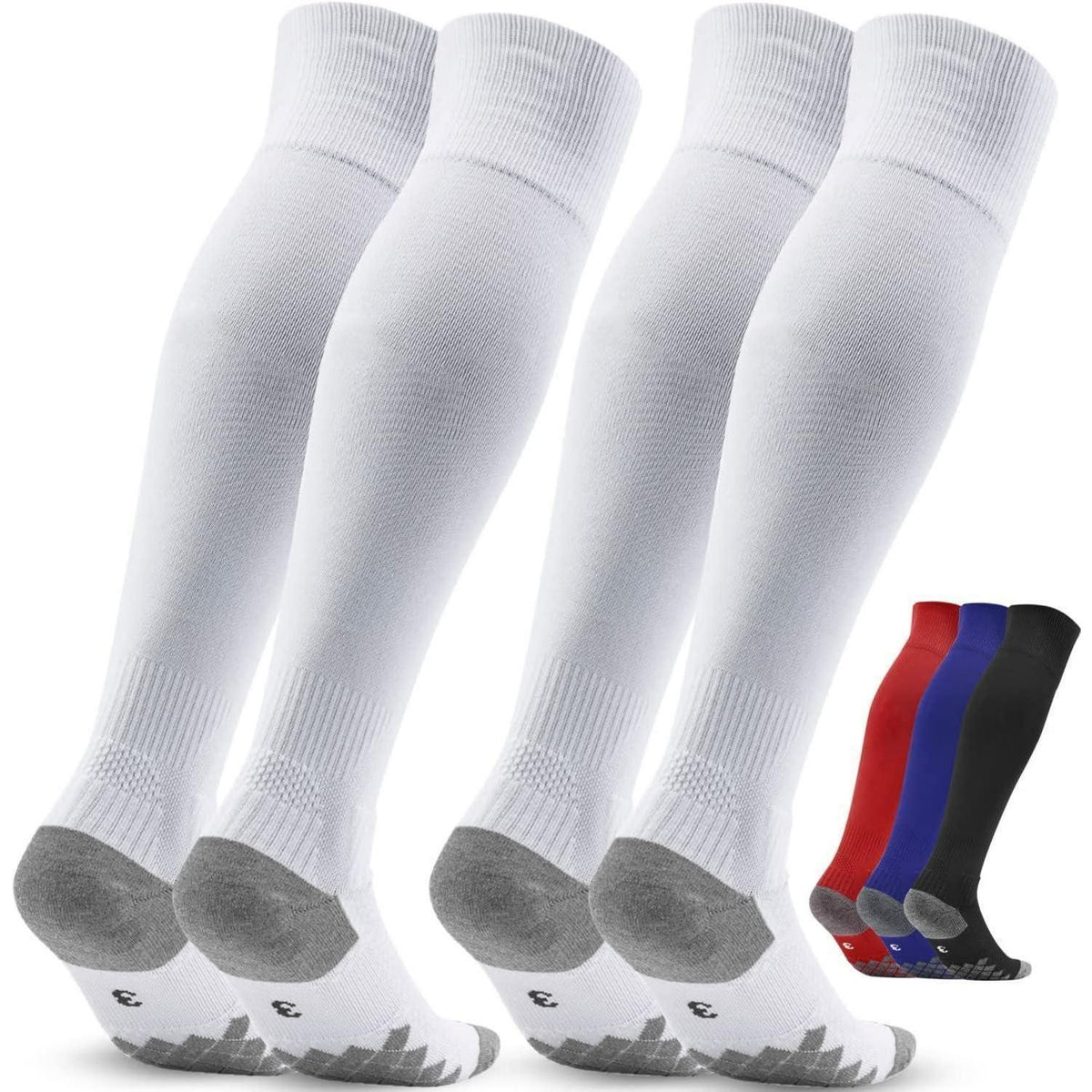 Fußballsocken Kinder Herren 2 Paar Stutzen EU 27-46 Weiß