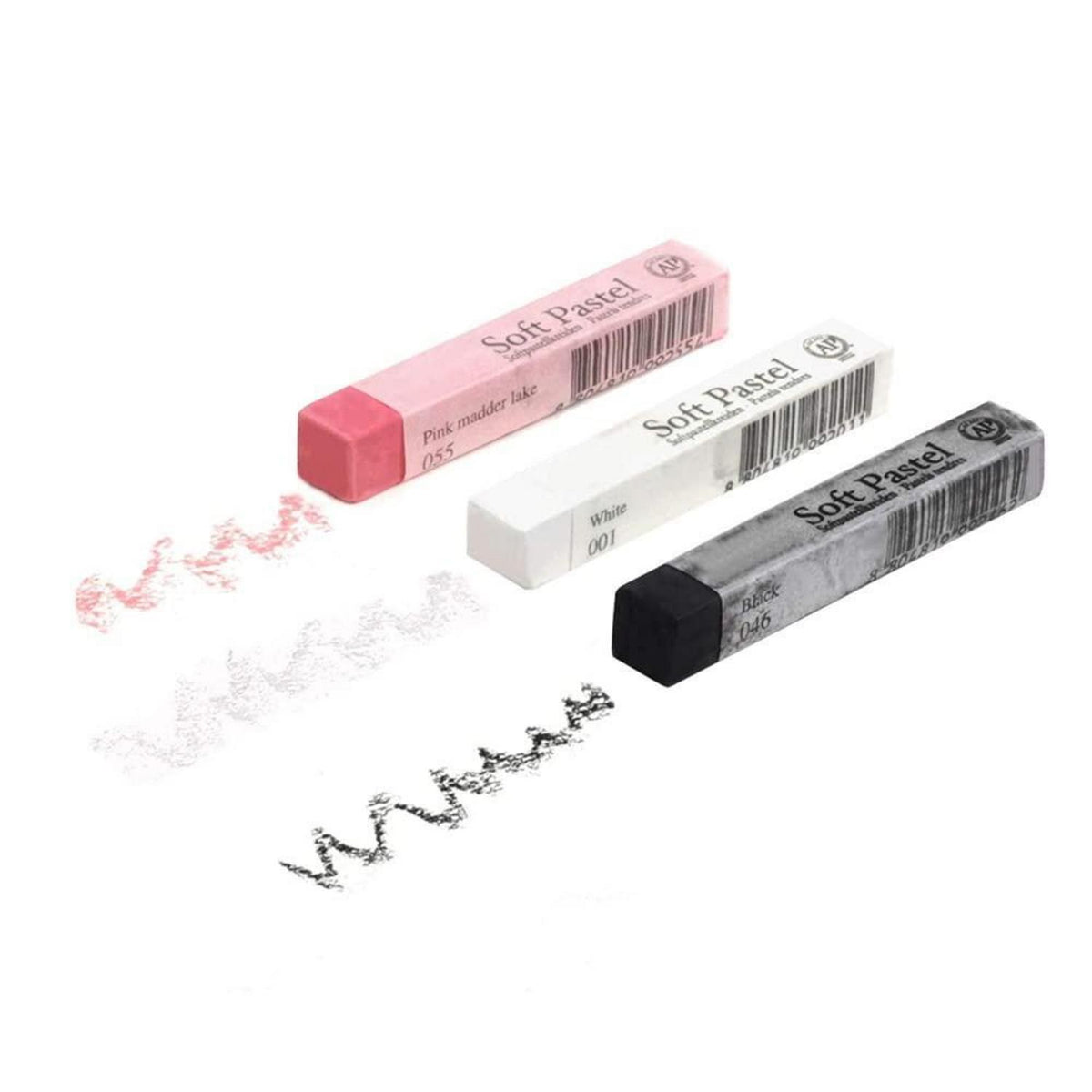 6x Weiche Pastellkreide Set Schwarz Rosa Weiß