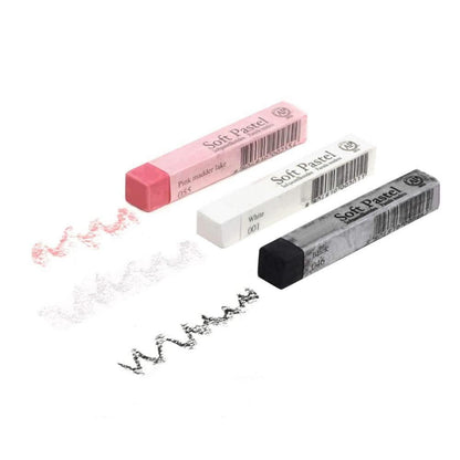 6x Weiche Pastellkreide Set Schwarz Rosa Weiß