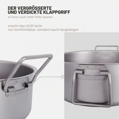Titan Camping Topf 2L mit Deckel & Klappgriff