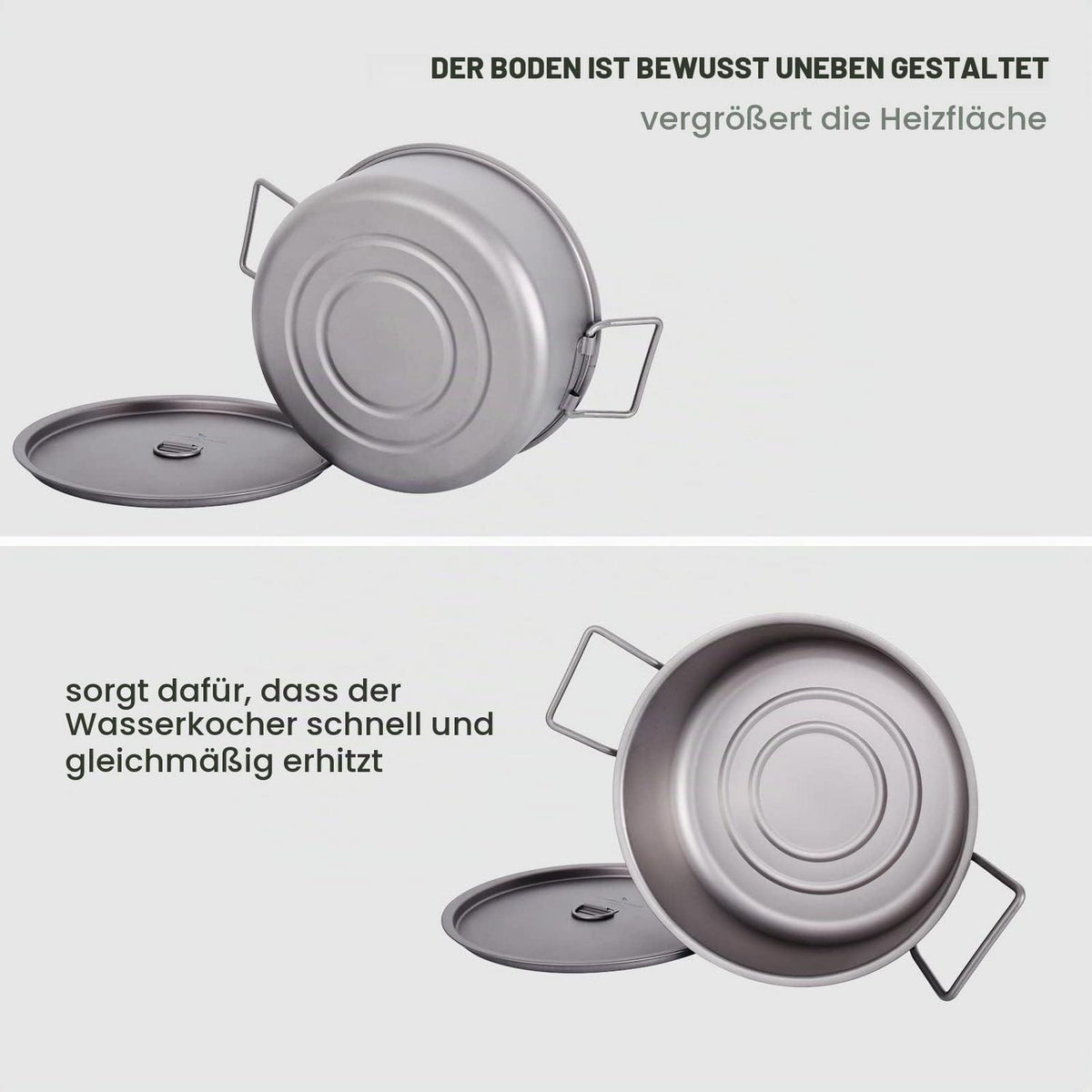 Titan Camping Topf 2L mit Deckel & Klappgriff