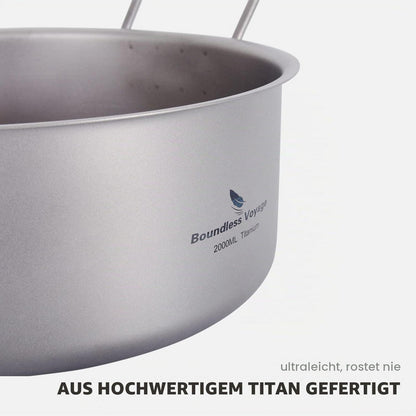Titan Camping Topf 2L mit Deckel & Klappgriff