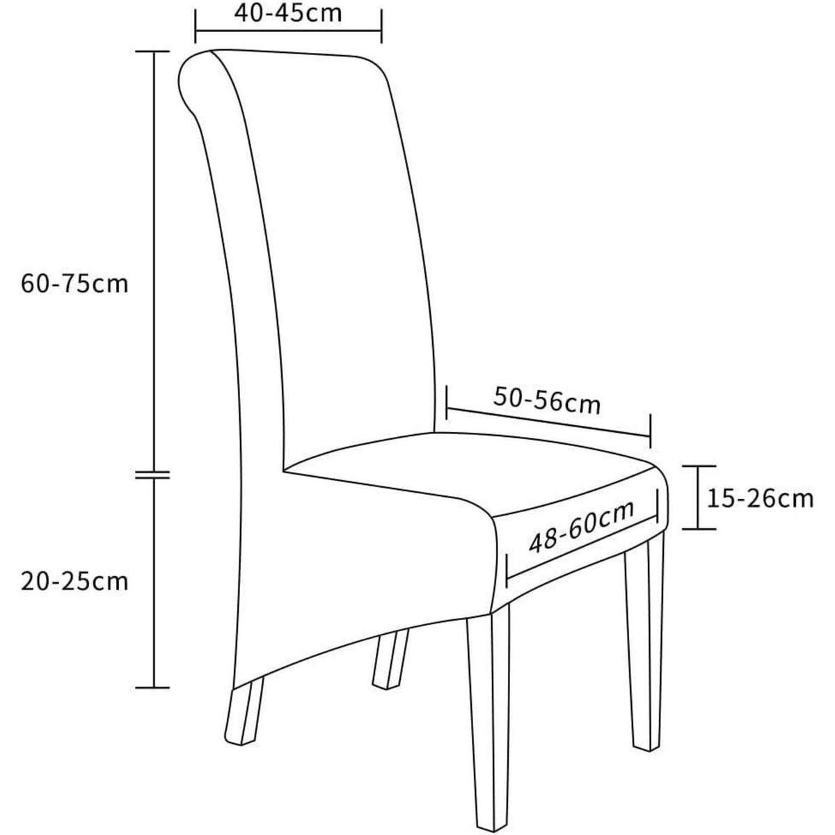 Stuhlhussen 6er-Set Stretchbezüge XL – Beige