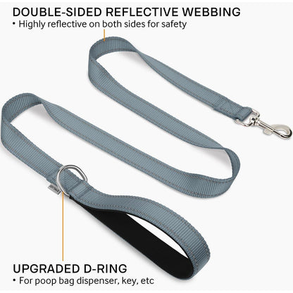 Hundeleine Reflektierend Gepolsterter Griff Grau 1,5m