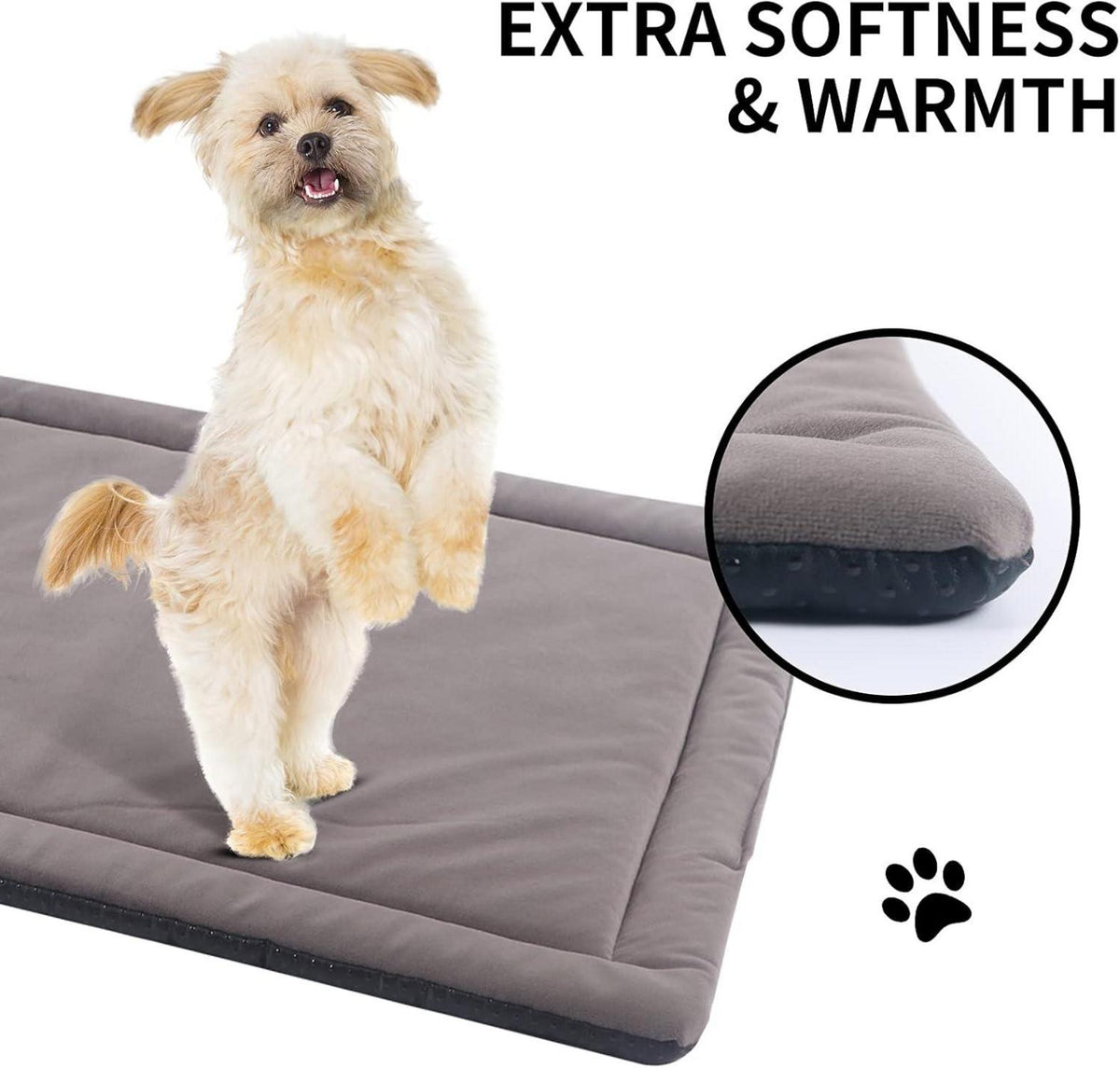 IEUUMLER Weiche Hundematte Hundekissen Rutschfest Waschbar Plüsch 74x53cm Light