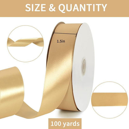 Gold Satinband 4cm x 91m – Geschenkband für Party & Verpackung
