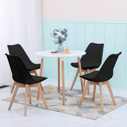 Esstisch Set aus Holz mit 4 skandinavischen Stühlen