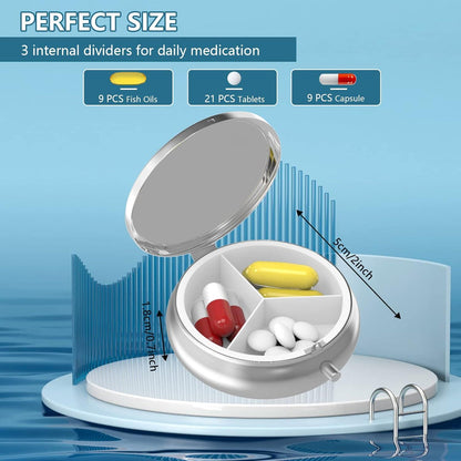 Pillendose 3 Fächer Medizin Vitamin Organizer Sonne Mond 01
