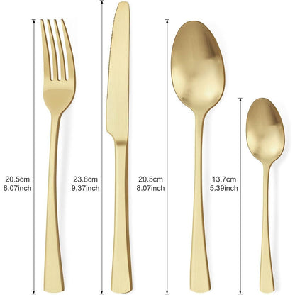 Besteckset 24 Teile Champagner Gold Matt für 6 Personen