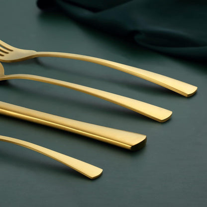 Besteckset Edelstahl Matt Gold für 6 Personen, 24-teilig