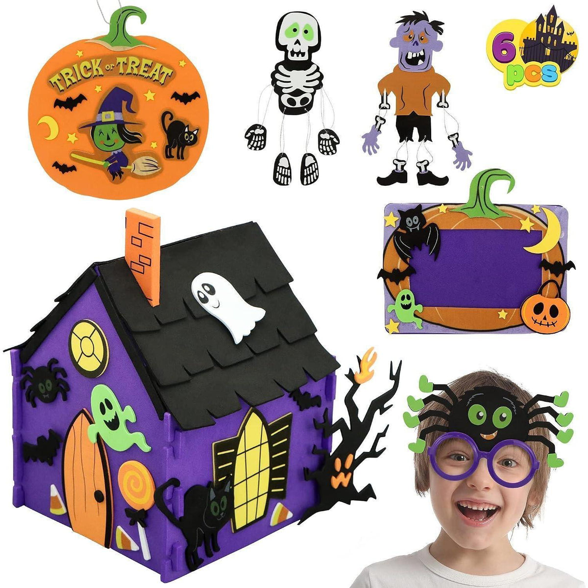 Halloween Bastelset für Kinder – 3D Spukhaus & mehr