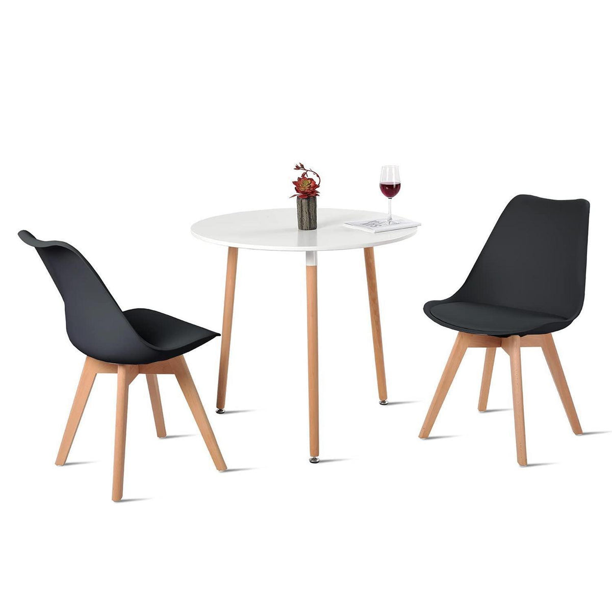 Essgruppe skandinavisch: Tisch 80x80cm + 2 Stühle
