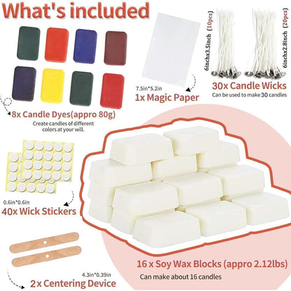 Kerzen Selber Machen Set 960g DIY Kit Geschenk für Frauen