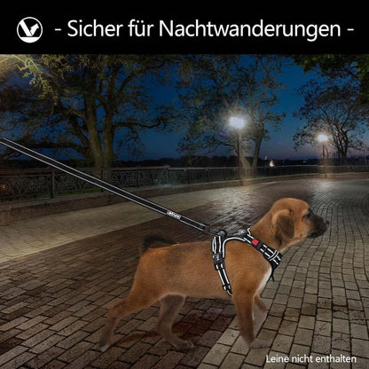 PoyPet Hundegeschirr Front Reflektierend Schwarz S - Bequeme