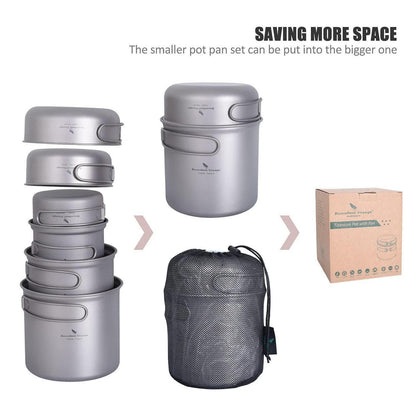 Titan Camping Kochset 3er Set – Leichtes Outdoor Geschirr für 2-4 Personen