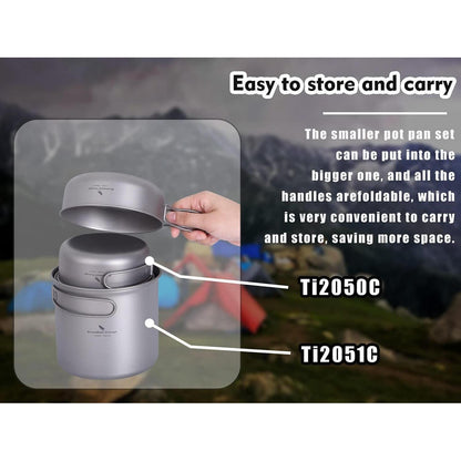 Titan Camping Kochset mit Klappgriffen – Leicht & Tragbar