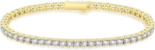 Damen Tennisarmband 14K Gold beschichtet mit Zirkonia Steinen 3mm