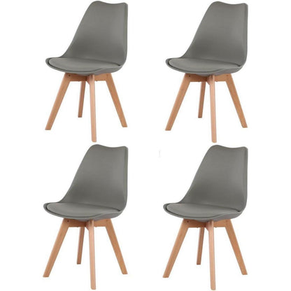 Nordischer Esstisch Set mit 4 Stühlen – Grau/Schwarz