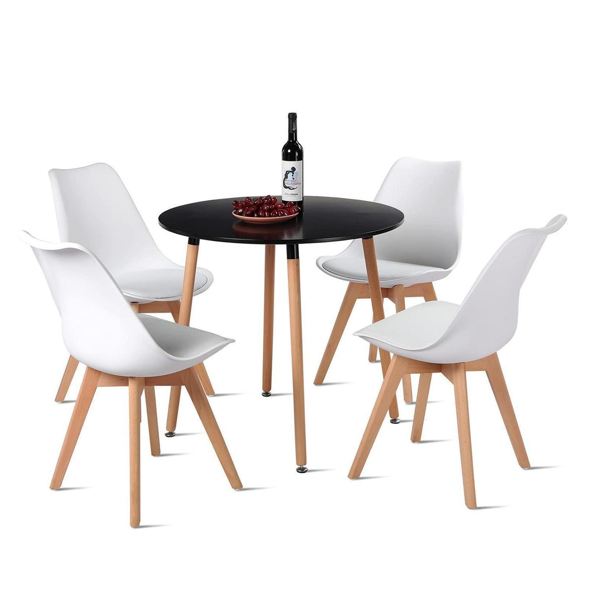Runder Esstisch mit 4 Stühlen – Nordisches Design