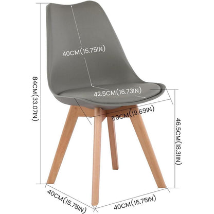 Runder Glastisch mit 4 Grau Stühlen – Essgruppe 80x80cm