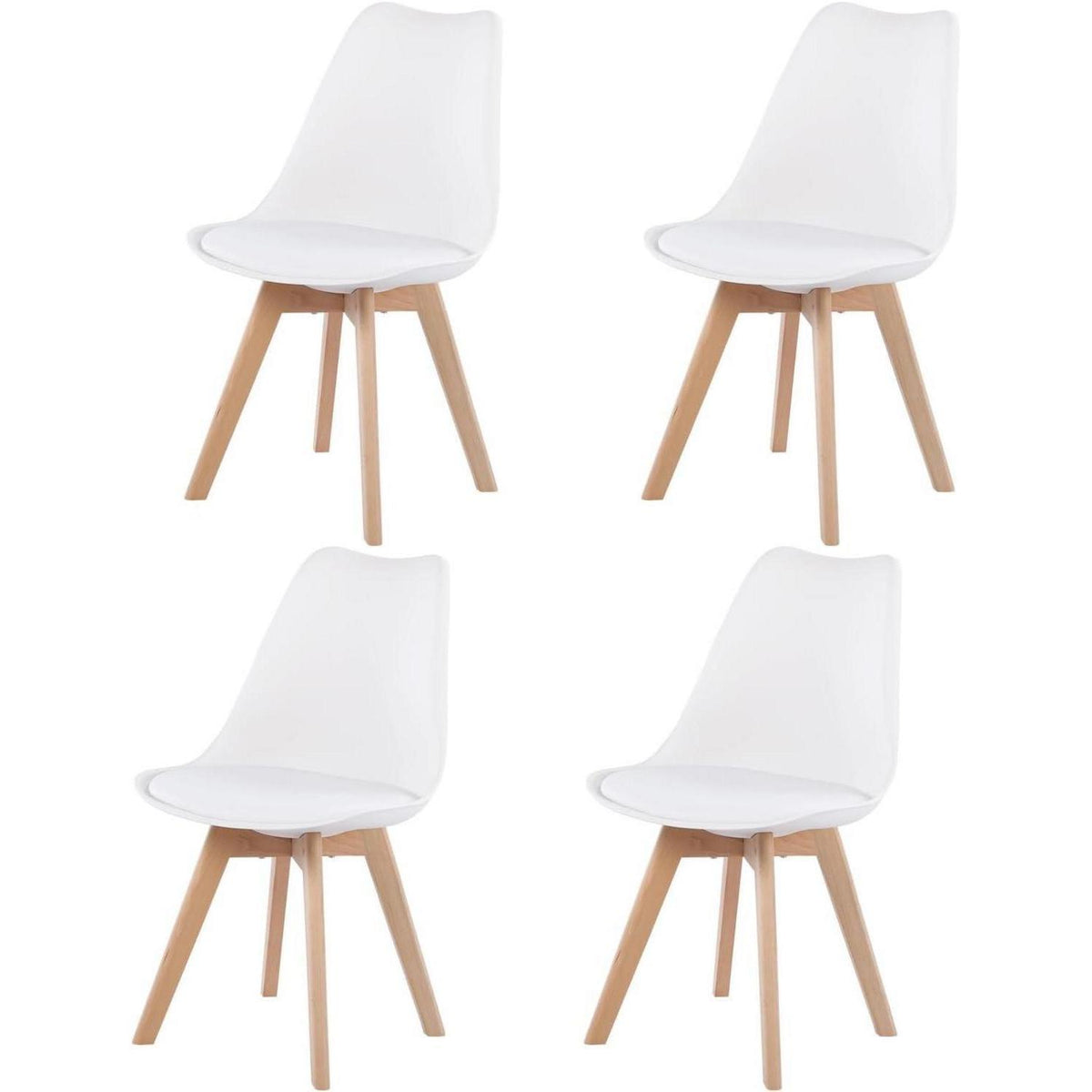 Küchentisch Set 4er-Set Weiß – Essgruppe mit Stühlen 110cm