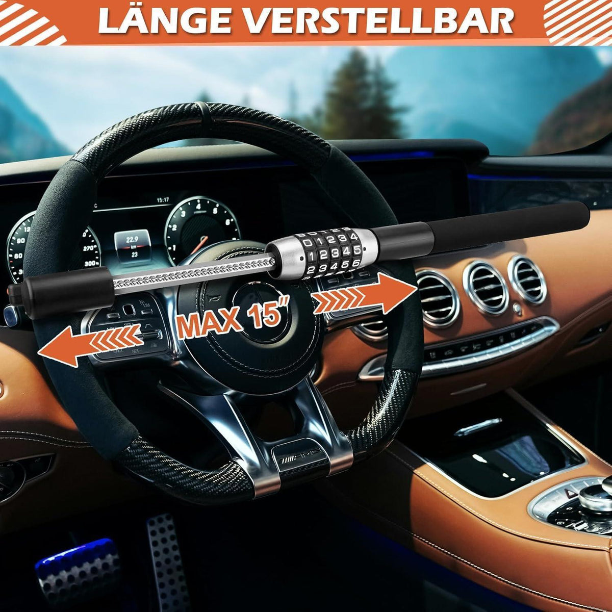 Lenkradschloss mit Zahlenschloss – Auto Diebstahlschutz