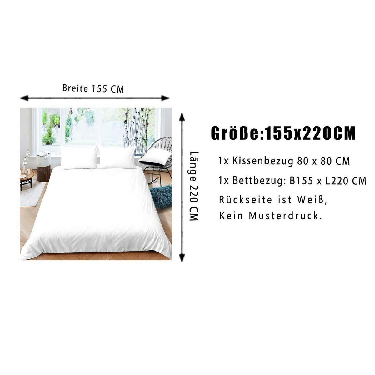 Hirsch Bettwäsche Set Braun Wald Motiv 155x220cm