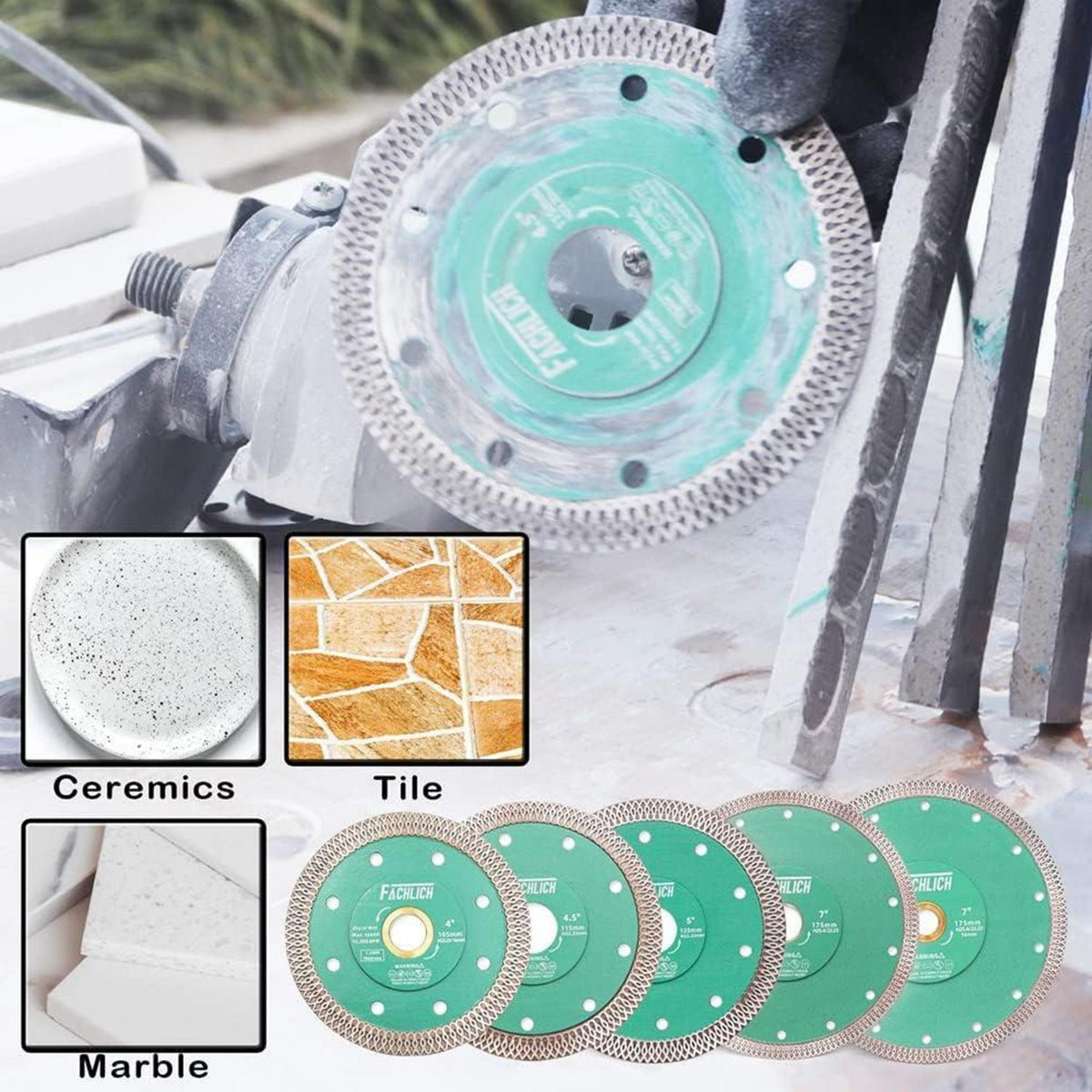 Diamant Trennscheibe 300mm Turbo Mesh für Keramik, Granit