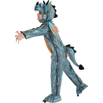Blaues Drachenkostüm Kinder Halloween Süßes oder Saures