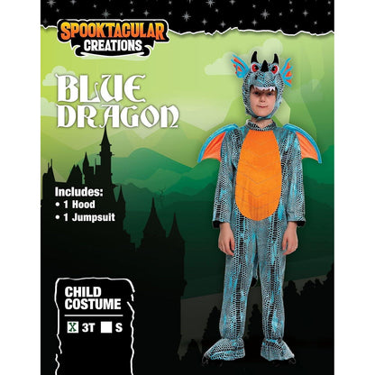 Blaues Drachenkostüm Kinder Halloween Süßes oder Saures