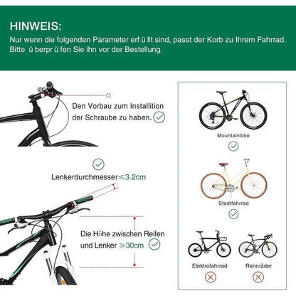 Hundekorb Fahrrad Vorne mit Sicherheitsgurt & Regenschutz