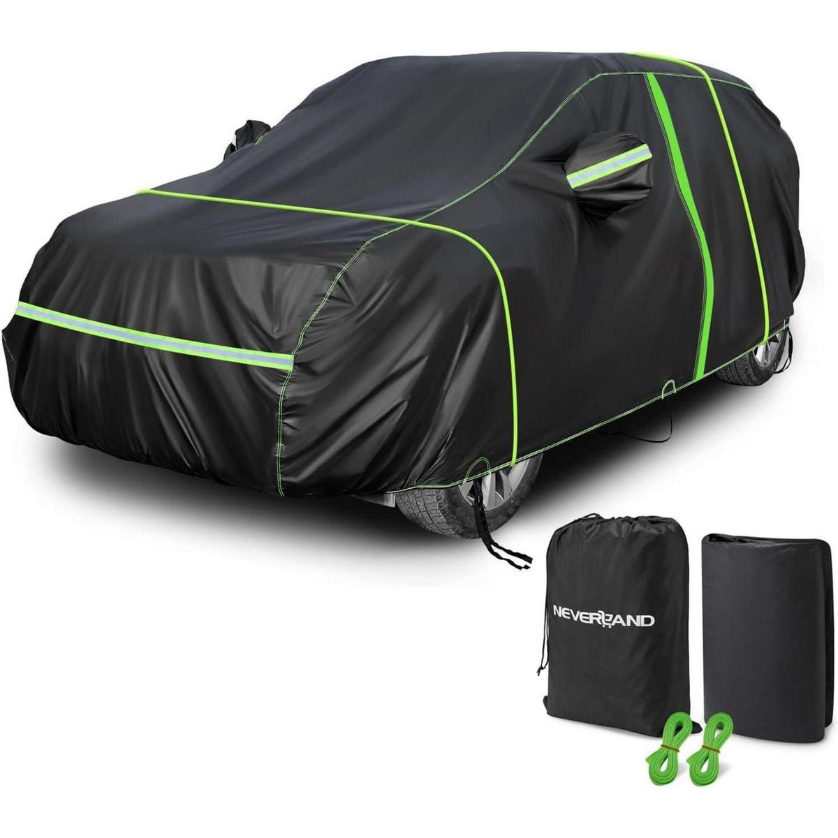 SUV Autoabdeckung Vollgarage – Wasserdicht & Reflexstreifen XL (510x200x180cm)