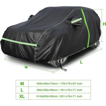 SUV Autoabdeckung Vollgarage – Wasserdicht & Reflexstreifen XL (510x200x180cm)
