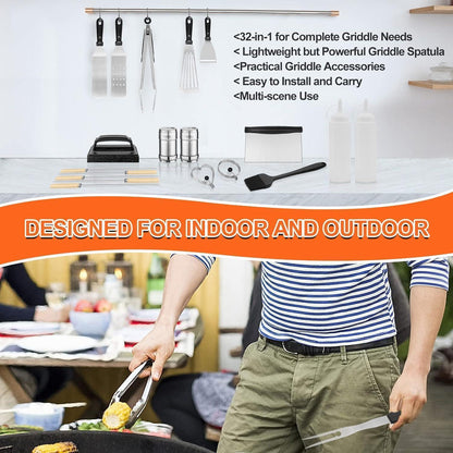 XL Grillzubehör Set 30tlg Grillbesteck Geschenke für Männer