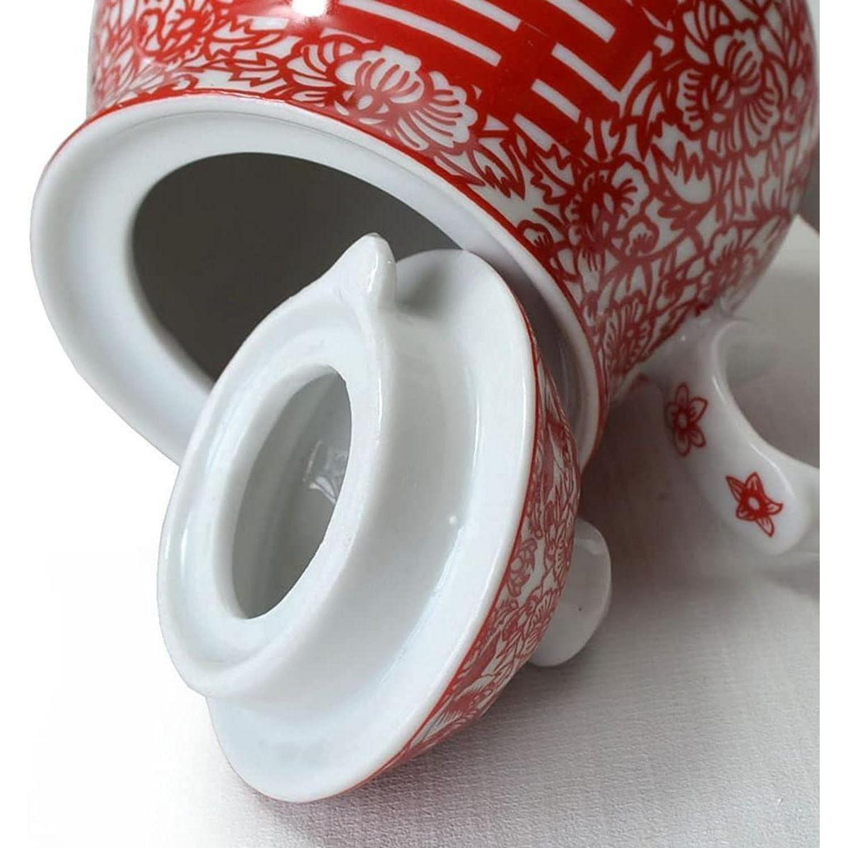 Chinesisches Tee-Geschenkset mit Teekanne & 4 Tassen – Double Happiness