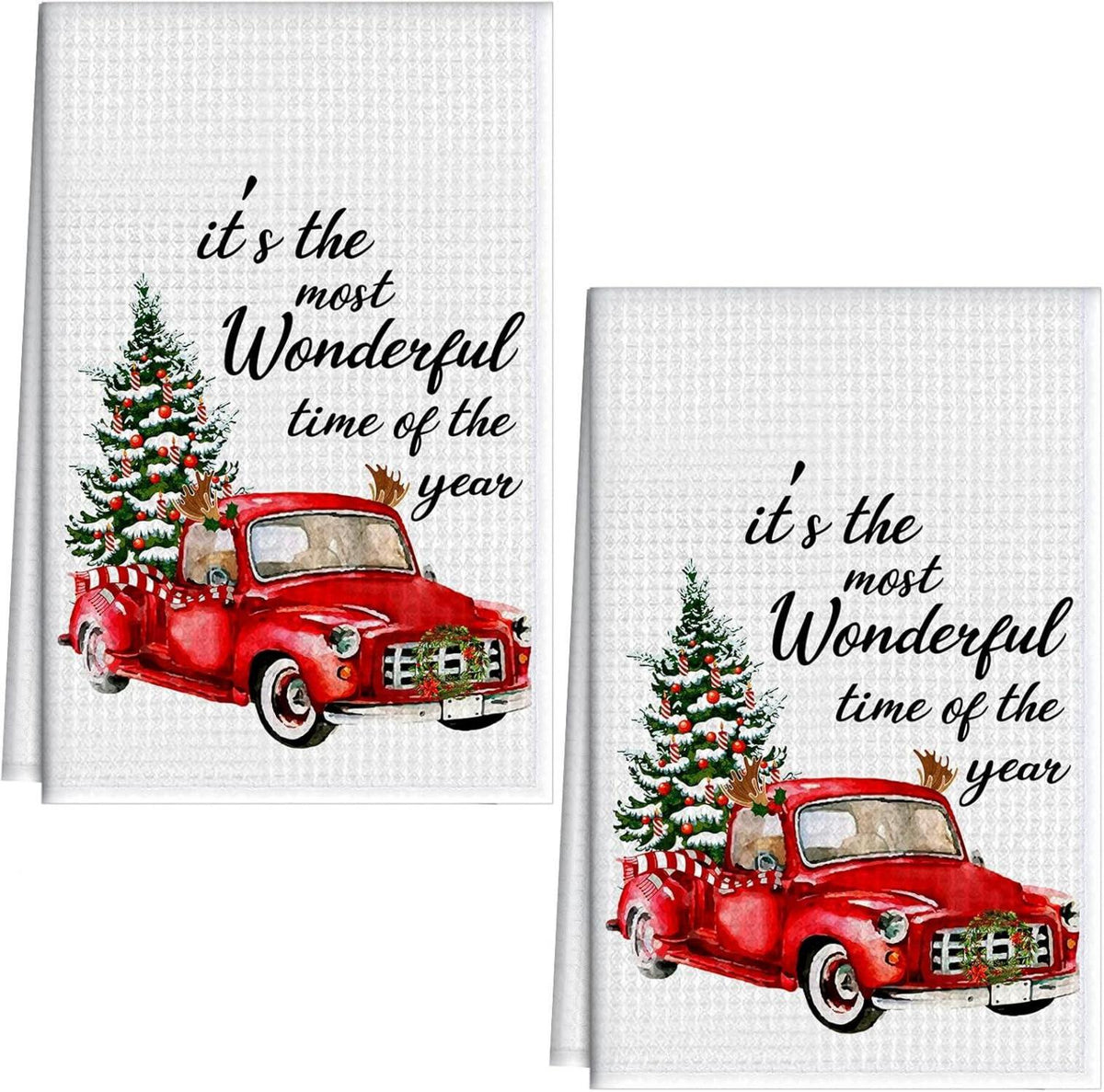 Weihnachts LKW Geschirrtücher Set 15,7x23,6 Zoll