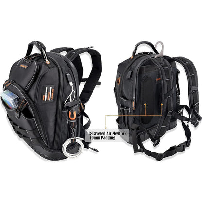 Werkzeugrucksack Herren 77 Taschen robust & wasserdicht