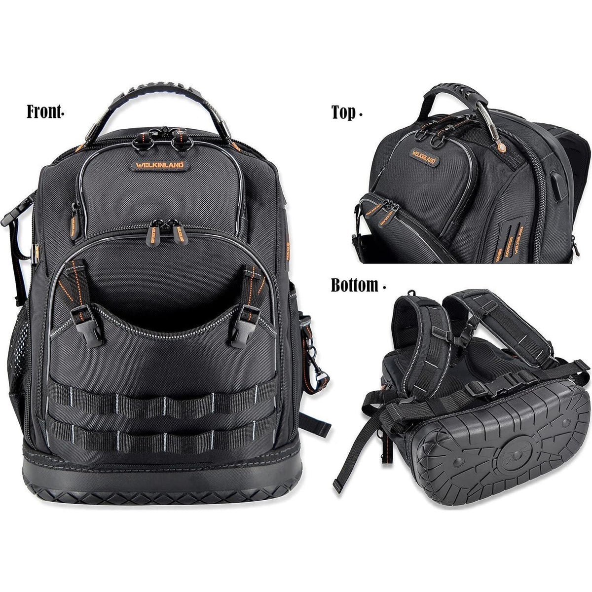 Werkzeugrucksack Herren 77 Taschen robust & wasserdicht