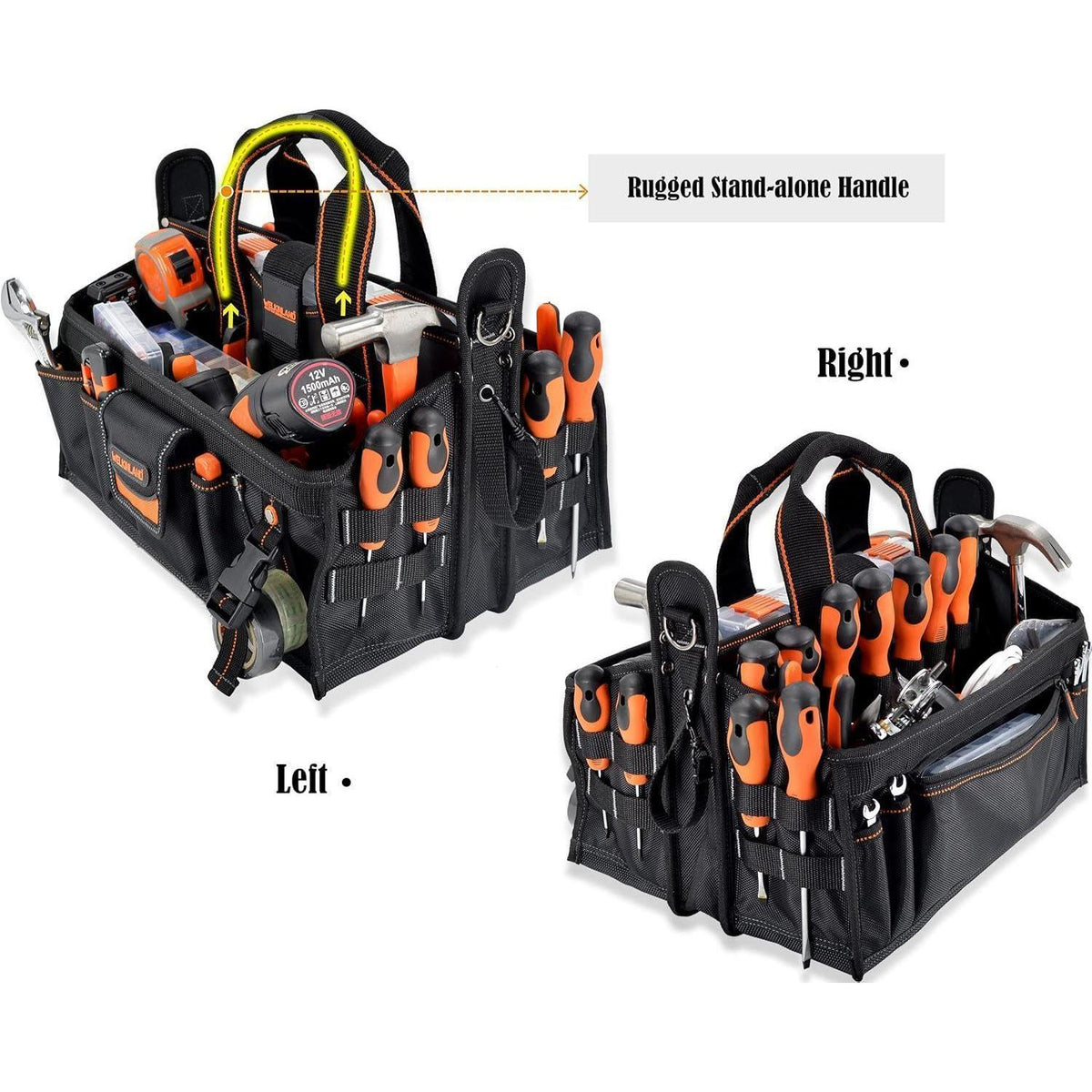 Werkzeugtasche Elektriker/HLK mit Steckdosen-Organizer