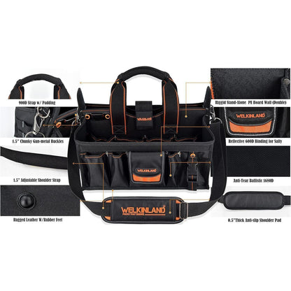 Werkzeugtasche Elektriker/HLK mit Steckdosen-Organizer
