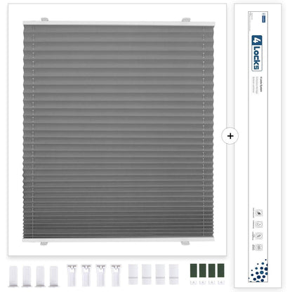 Verdunkelndes Plissee ohne Bohren Grau 45x140 cm Klemmfix Thermo