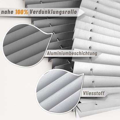 Premium Plissee ohne Bohren Verdunkelung Klemmfix 80x220cm