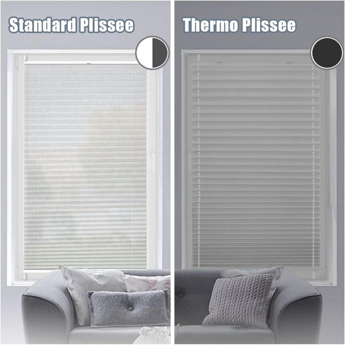 Verdunkelungsplissee ohne Bohren Klemmfix Weiß 70x140 cm Thermo