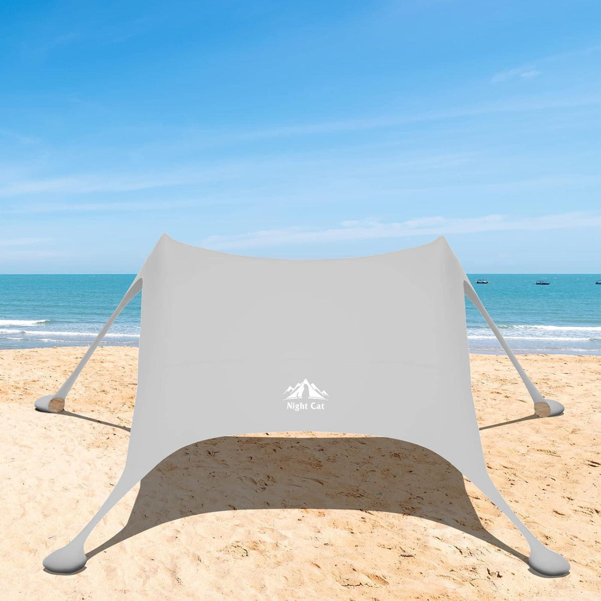 Strandzelt Lycra Sonnensegel UV-Schutz UPF 50+ 3x2.8m Grau