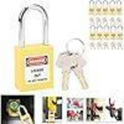 Lockout-Schloss 38mm – 10er Set für Industriesicherheit (Gelb)