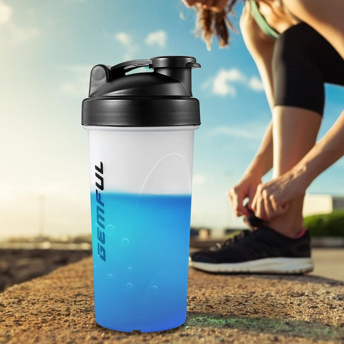 Shaker Proteinshake BPA Frei mit Kugel Sport Fitness 750 ml 2er Pack